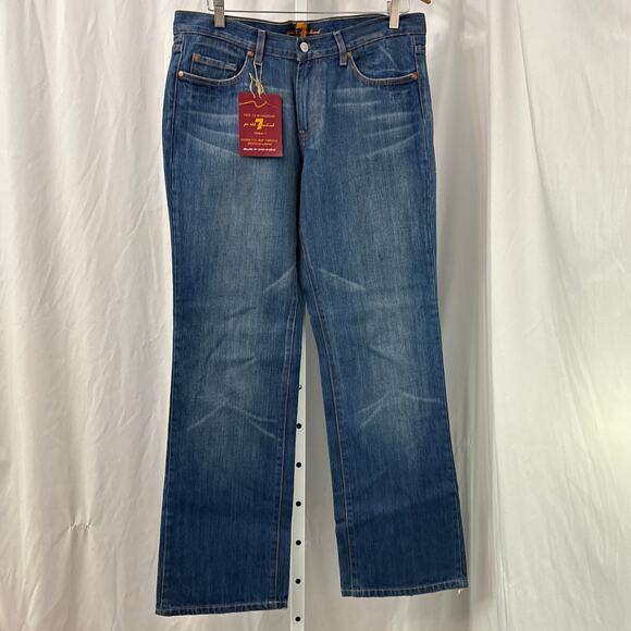 7 For All Mankind Bootcut Jeans Womens Size 33 Denim Stretch Casual Blue - Picture 1 of 11
